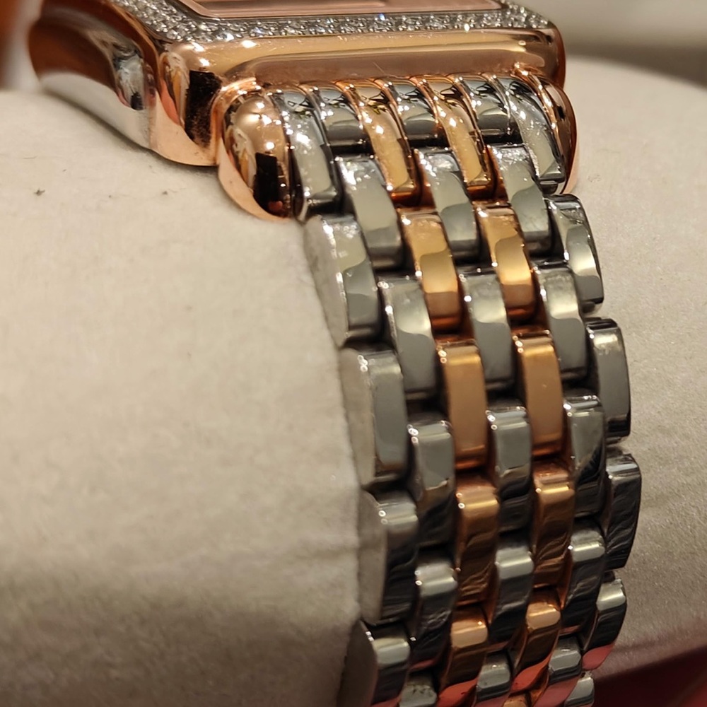 Michele Deco Madison Diamond & Two-Tone Pink Gold and Stainless Steel Watch - Picture 7 of 12